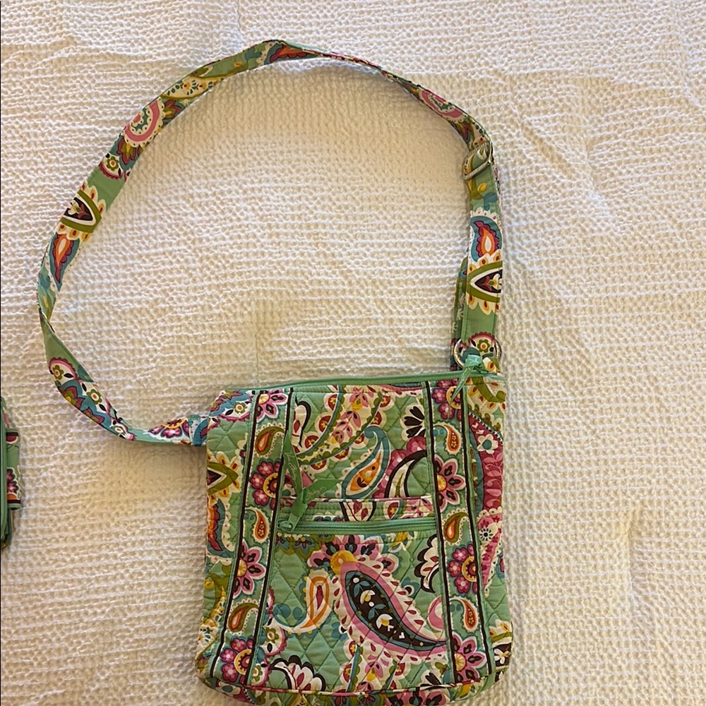 Vera Bradley Green Paisley Crossbody Bag